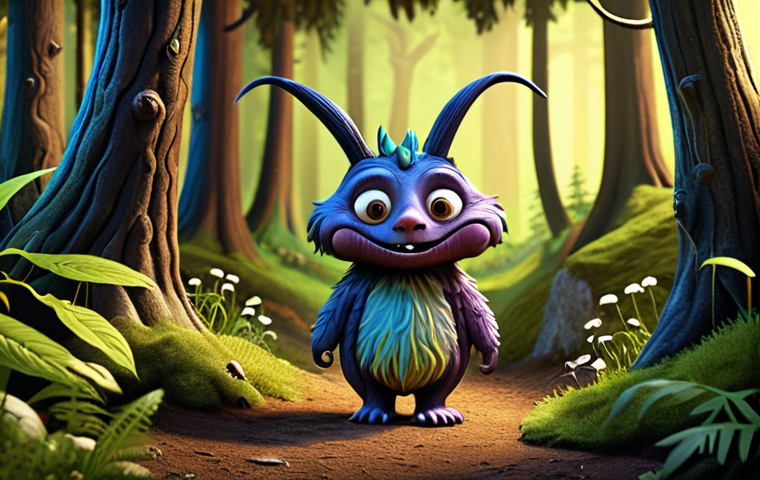 **Prompt 1:** "A whimsical character design for a children's book, featuring a friendly, colorful creature with exaggerated features, set against a backdrop inspired by the Black Forest."
