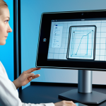 A focused German female character designer, aged 30s, with a thoughtful expression. Dressed in a modern, fully clothed, professional business casual outfit, appropriate attire. Seated comfortably in a sophisticated, minimalist digital design studio. Large, clean monitors display abstract 3D character wireframes and vibrant digital art. Soft, cool-toned ambient lighting creates a calm, high-tech atmosphere. A tablet with a stylus rests nearby. Natural pose, her hands are perfectly formed, gesturing subtly towards one of the screens, as if interacting with a holographic interface or refining a digital concept. Proper finger count, correct proportions, perfect anatomy. Ultra-detailed, professional studio photography, high resolution, sharp focus, cinematic lighting. safe for work, appropriate content, fully clothed, professional, modest.