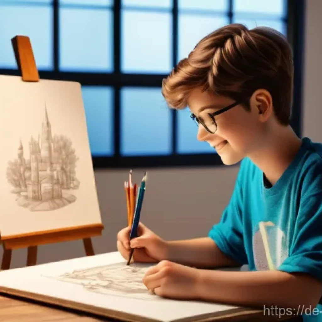 캐릭터디자인 학습에서 동기부여 유지법 - **Prompt:** A young, aspiring character designer, male or female, modestly dressed in a comfortable ...