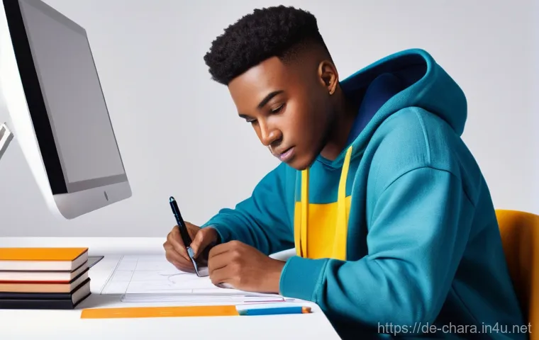 캐릭터디자인 자격증 필기 시험 준비 방법 - Prompt 1: The Aspiring Character Designer's Studio**