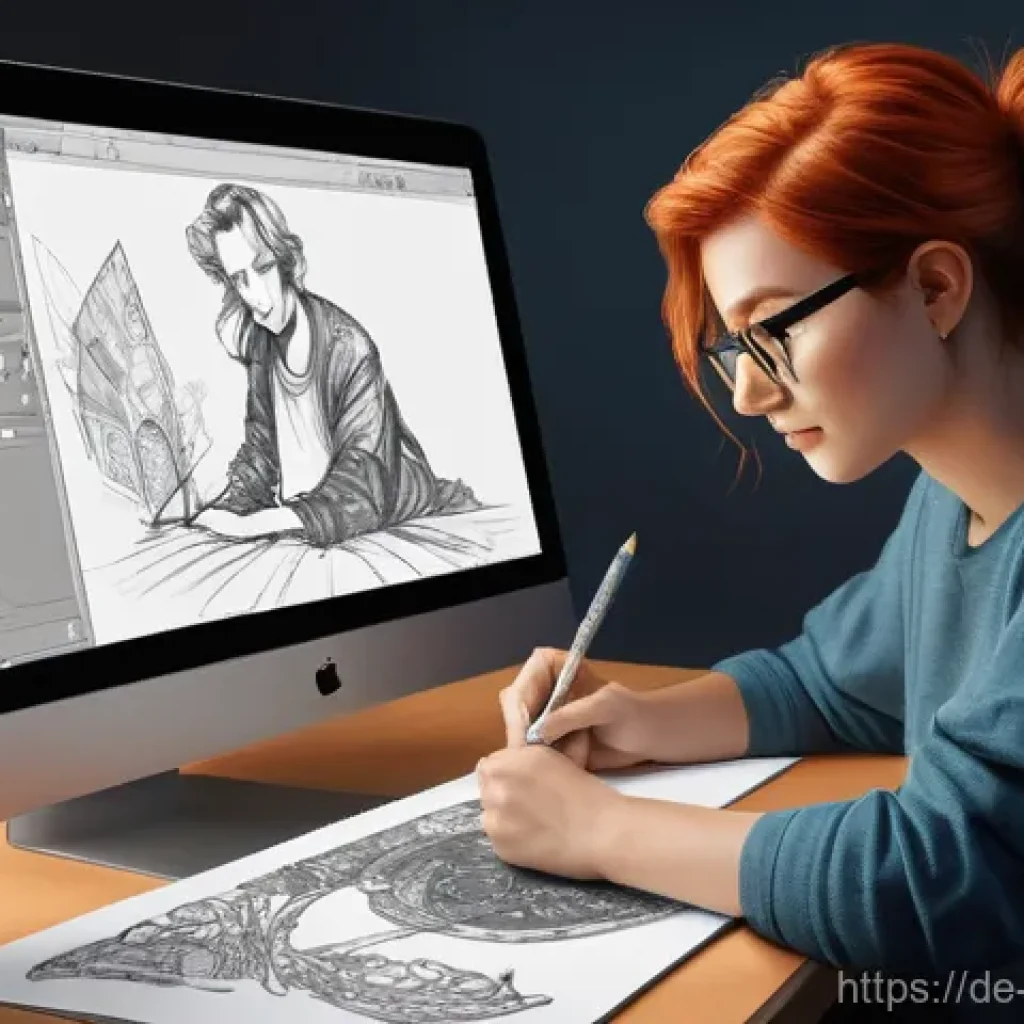 캐릭터디자인 자격증 학습 계획 작성법 - **Prompt 1: Digital Character Creation in a Modern Studio**
    "A female character designer in her ...