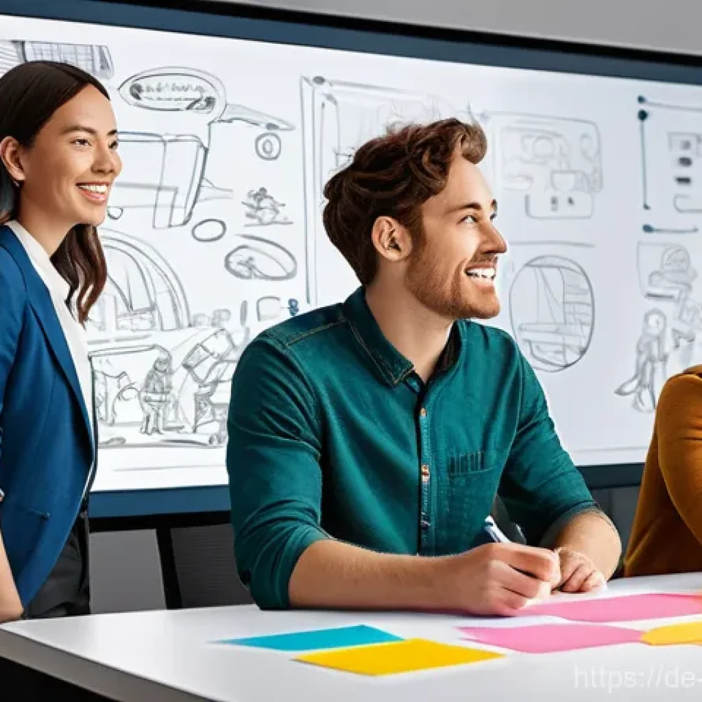 캐릭터디자인 협업 프로젝트 경험담 - **Collaborative Character Concept Development**
    A vibrant, wide-angle digital illustration depic...