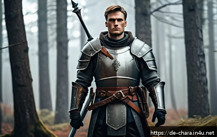 캐릭터디자인과 관련된 무료 학습 자료 - A confident German fantasy hero character with a strong, angular silhouette, broad shoulders, and mu...