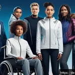 Home 19 캐릭터디자인 관련 최신 동향 파악하기 - A diverse group of futuristic characters representing various cultures, genders, and physical abilit...