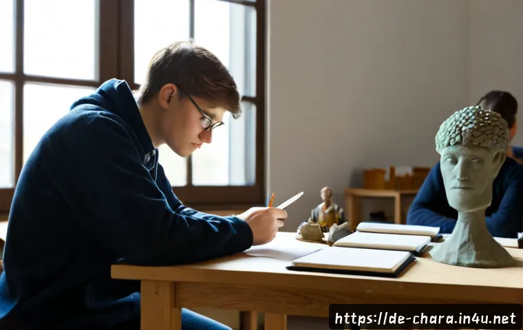 Home 17 캐릭터디자인 관련 대학교 과정 탐색 - Photorealistic German university character design studio, diverse young adult students developing or...